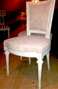 12 similiar chairs, some of them signed Sthlm. about 1790